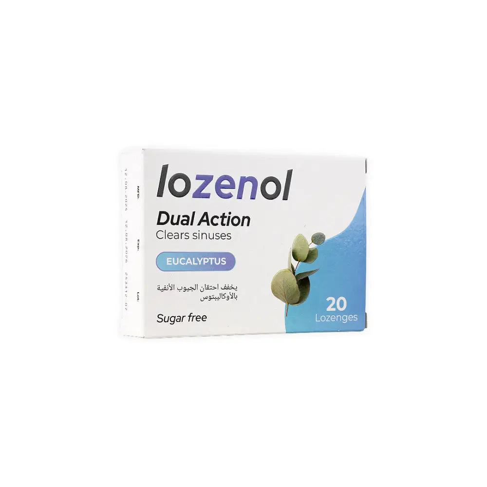 Lozenol Dual Action Sugar Free 20 Lozenges-Eucalyptus