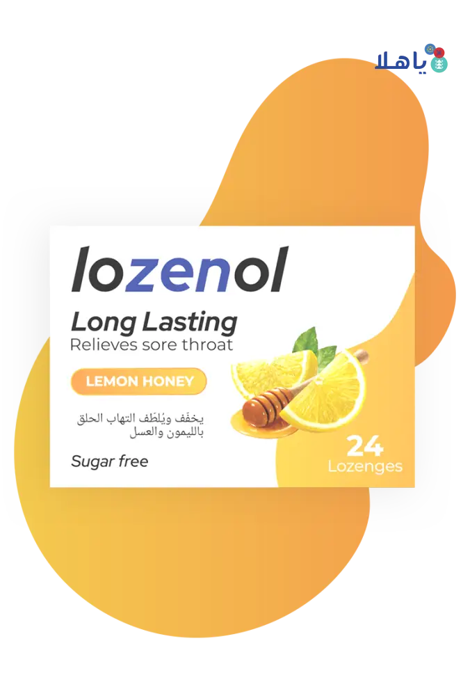 Lozenol Long Lasting Sugar Free 24 Lozenges-Lemon Honey