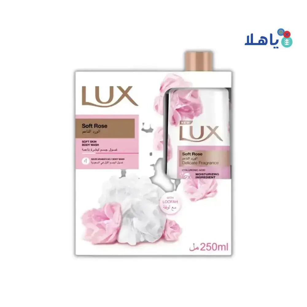 LUX - Lux Soft Rose Body Wash+Loofa 250ml - Pharmazone - 