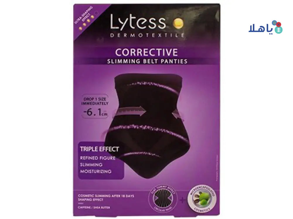 LYTESS CORRECTIVE BELT PANTIES BLACK NOIR - S/M