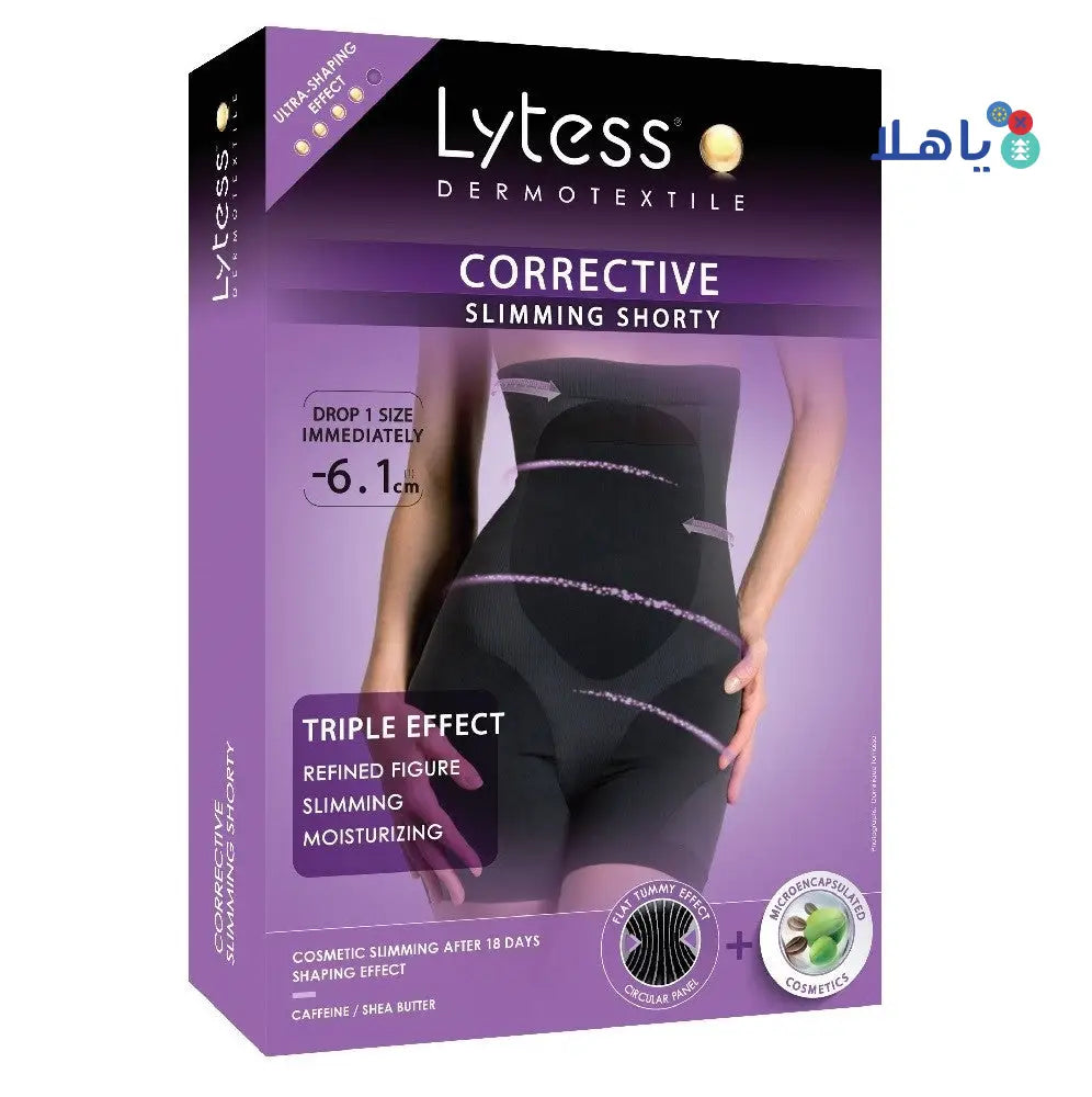 LYTESS CORRECTIVE SLIMMING SHORTY BLACK -L/XL