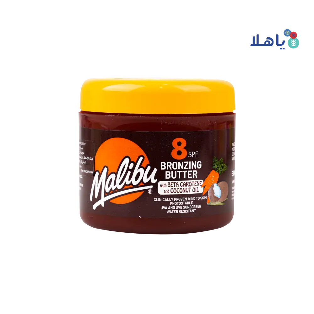 Malibu Spf8 Bronzing Butter 300ml-Beta Carotene&Coconut Oil