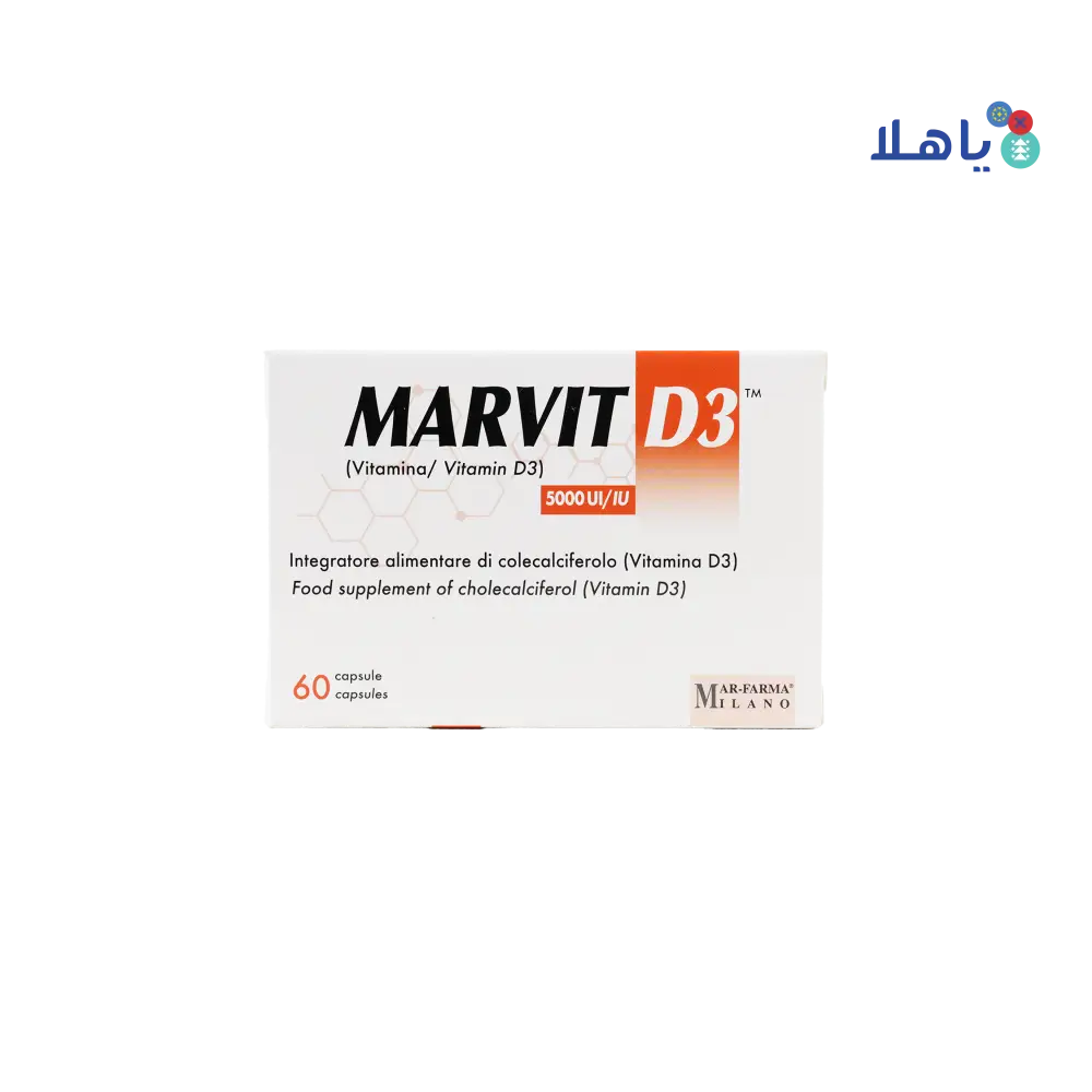 Marvit Vitamin D3 5000ui/iu 60Capsules