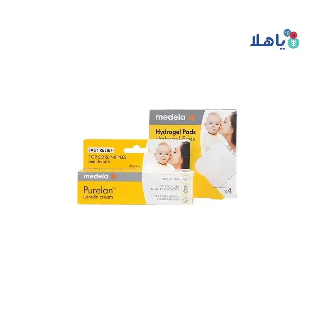 Medela - Medela Cracked Nipple Hydrogel Pads + Purelan Cream Set - Pharmazone - 