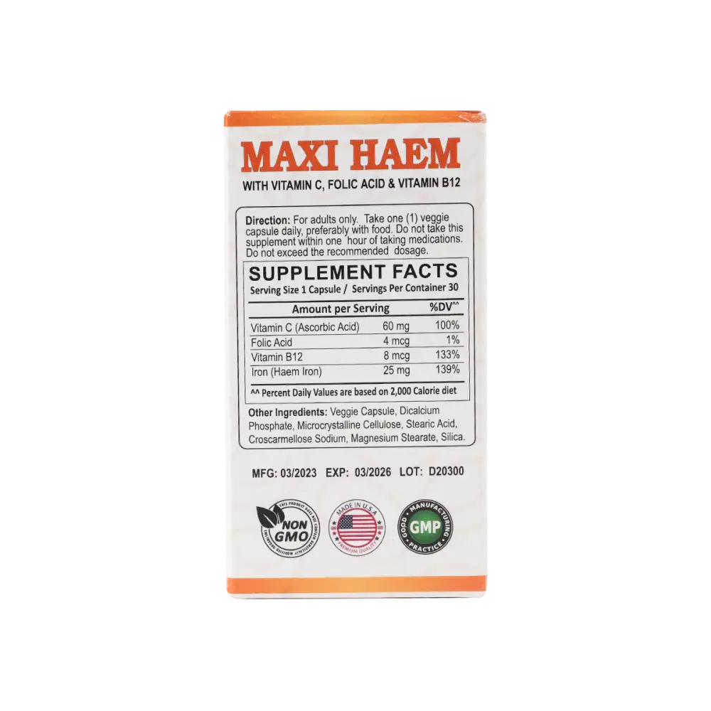 Mu Life Maxi Haem 30 Veggies Capsules