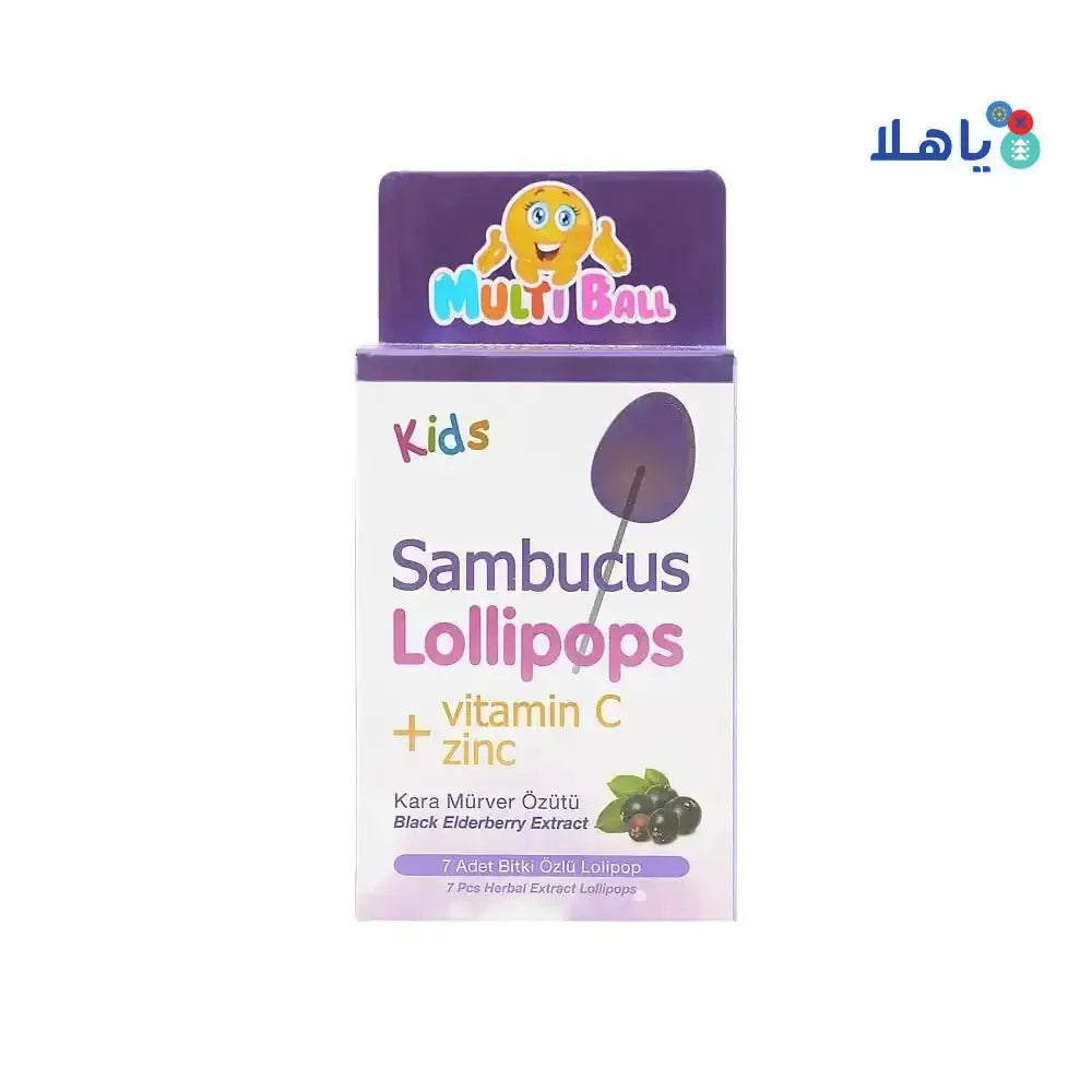 Multiball - Multi Ball Kids Sambucus 7 Lollipops - Pharmazone - 