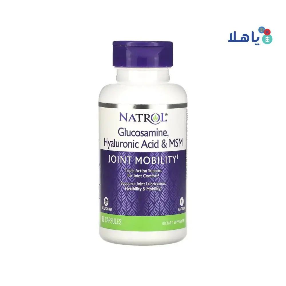 NATROL - NATROL GLUCOSAMINE+HYALURONIC ACID+MSM 90 CAPSULES - Pharmazone - 