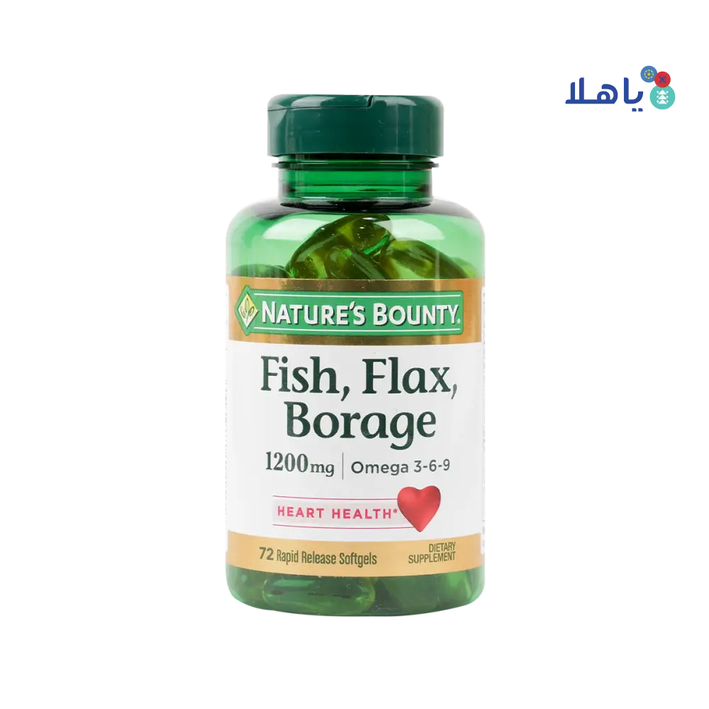 NATURES BOUNTY FISH, FLAX, BORAGE OMEGA3-6-9 72CAP