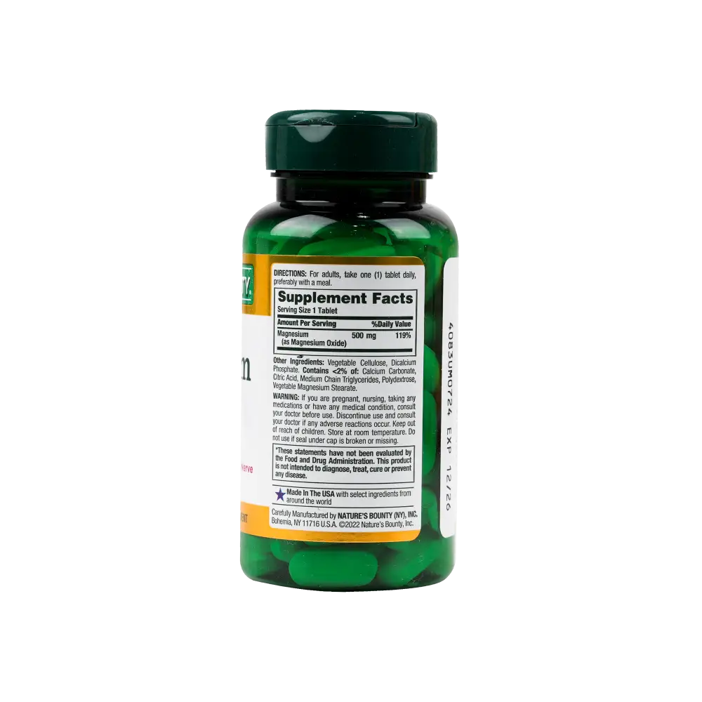 Natures Bounty Magnesium 500mg 100 Tablets