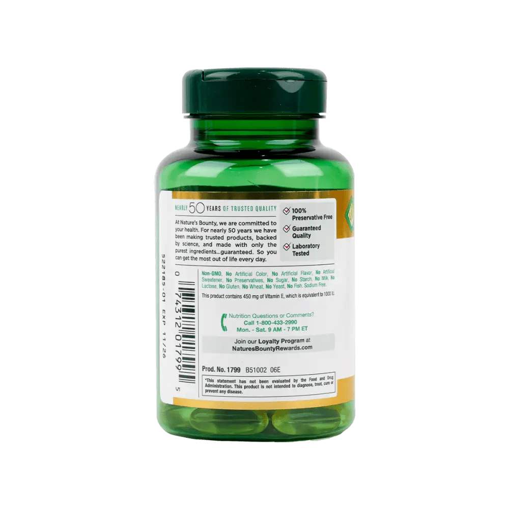 NATURES BOUNTY - Natures Bounty Vitamin E 450Mg (1000Iu) 60Cap - Pharmazone - 