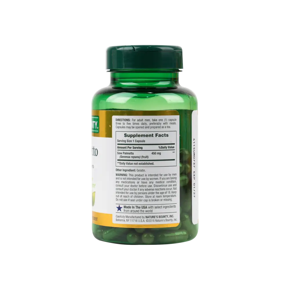 Natures Bounty Saw Palmetto 450mg 100 Capsules