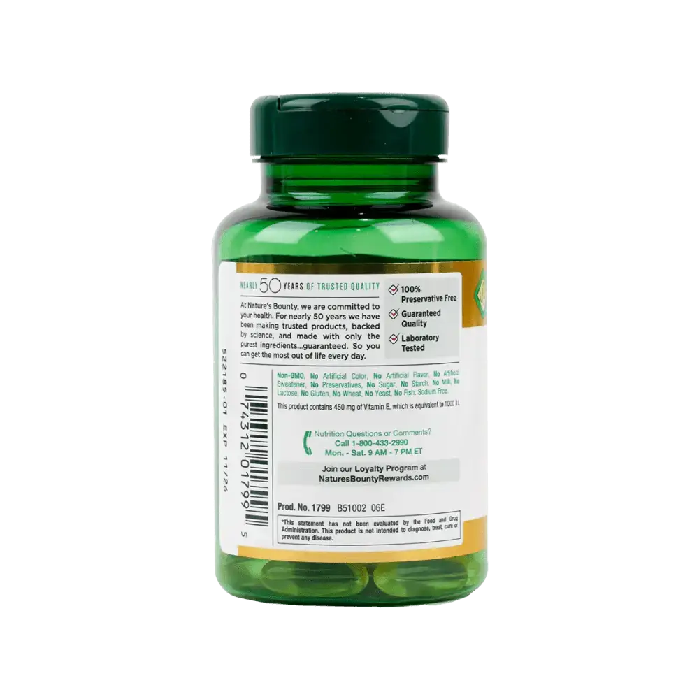 NATURES BOUNTY - Natures Bounty Vitamin E 450Mg (1000Iu) 60Cap - Pharmazone - 