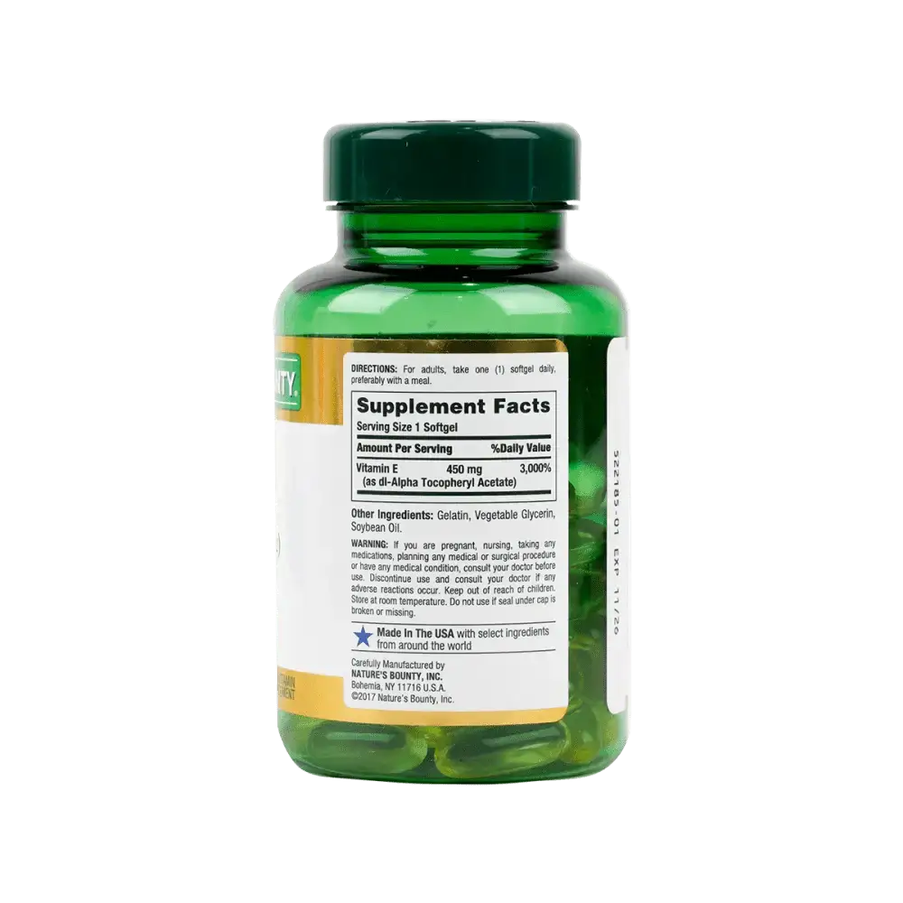 NATURES BOUNTY - Natures Bounty Vitamin E 450Mg (1000Iu) 60Cap - Pharmazone - 