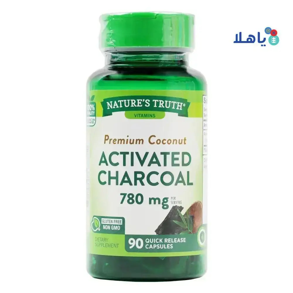 Nature's Truth LLC - Nature's Truth Activated Charcoal 780mg 90Capsules - Coconut - Pharmazone - 