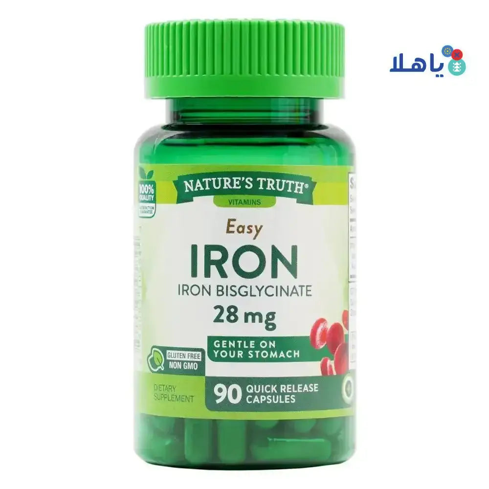 Nature's Truth LLC - Nature's Truth Easy Iron 28mg 90 Capsules - Pharmazone - 