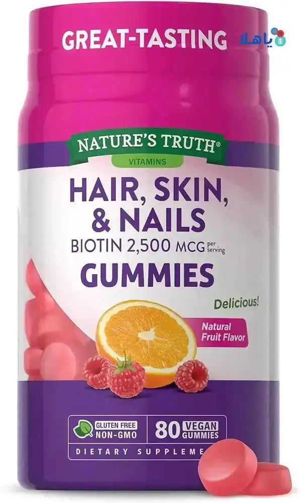 Nature's Truth LLC - Nature's Truth Hair,Skin & Nails Biotin 2500Mcg 80Gummies - Pharmazone - 