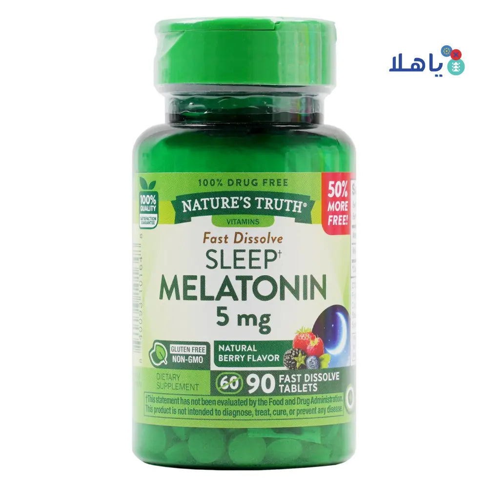 Nature's Truth Sleep Melatonin 5Mg 90 Tablets - Berry Flavor