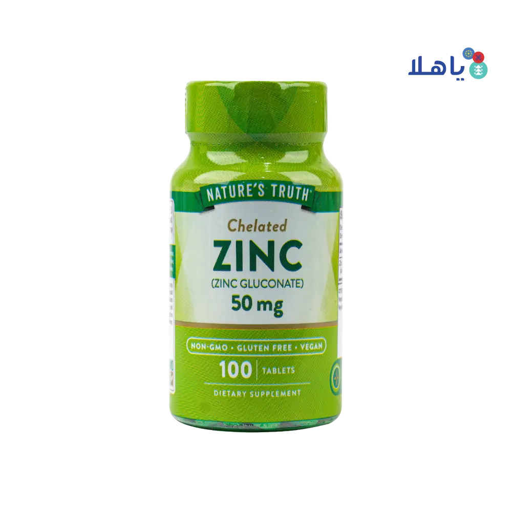 Nature's Truth Zinc 50mg 100 Tablets -Chelated