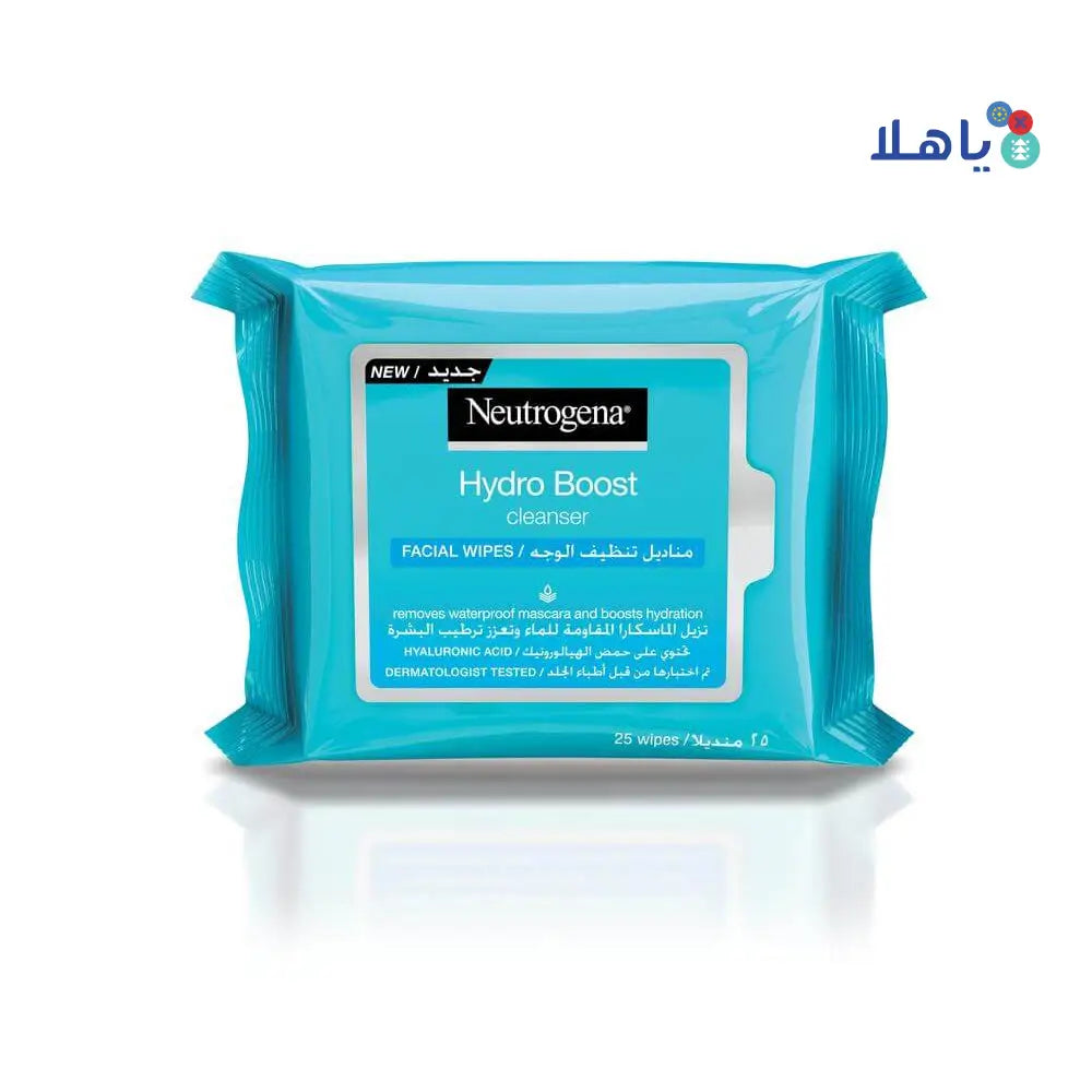 NEUTROGENA HYDRO BOOST CLEANSER WIPES 25PCS