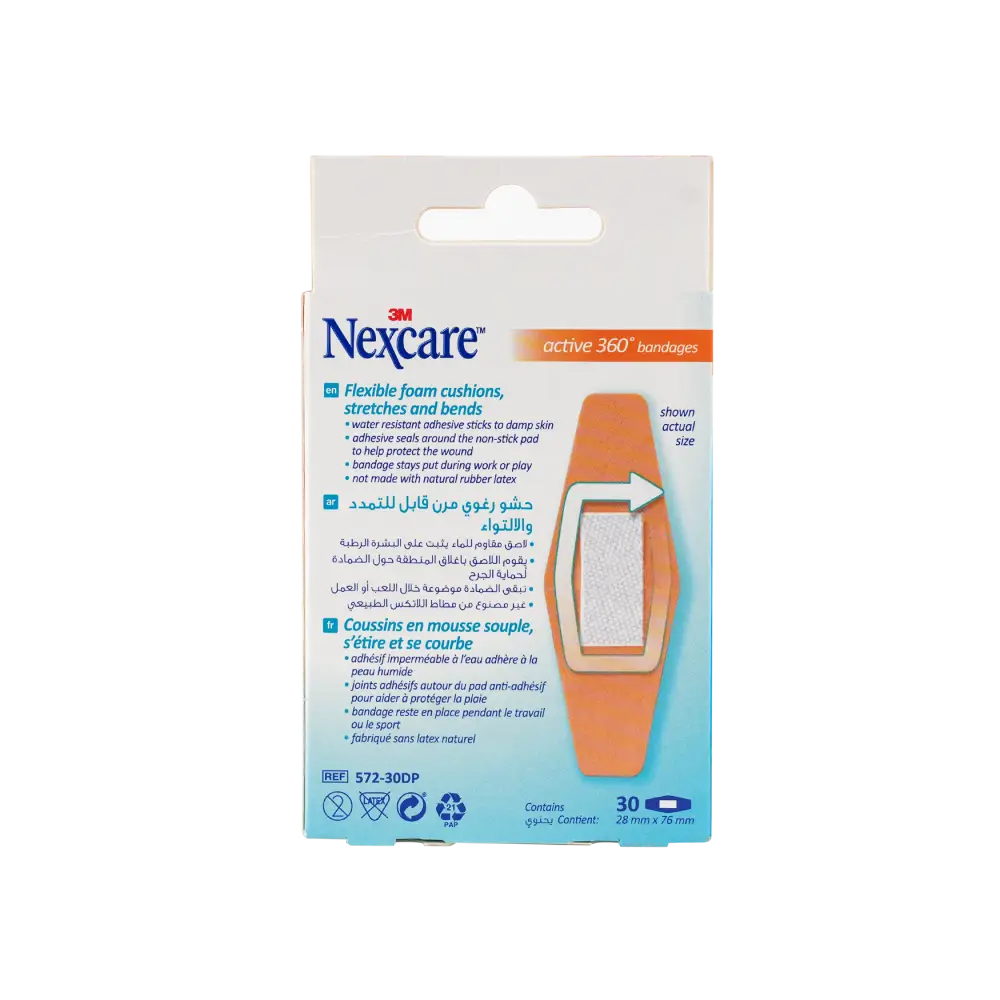 Nexcare Active 360 28x76mm Bandages 30pcs-572