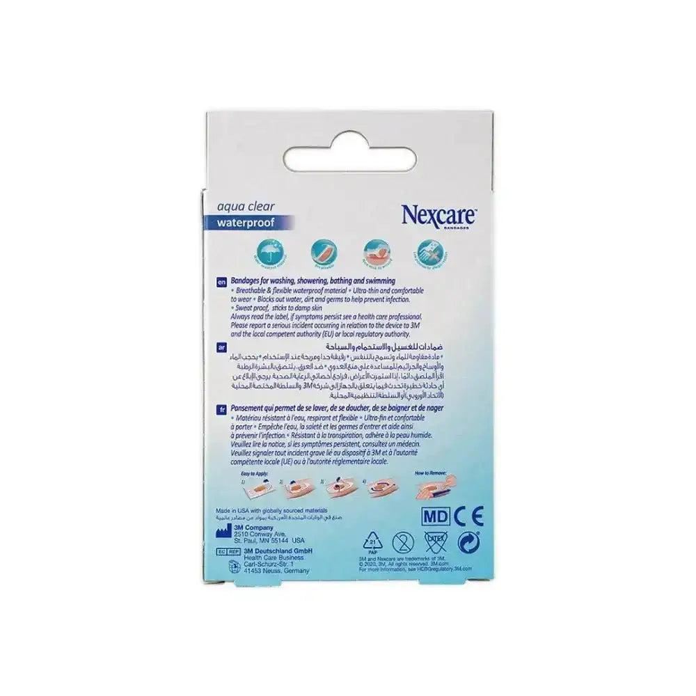 Nexcare 3M - Nexcare Aqua Clear Waterproof 26x57mm Bandages 20pcs - 586 - Pharmazone - 