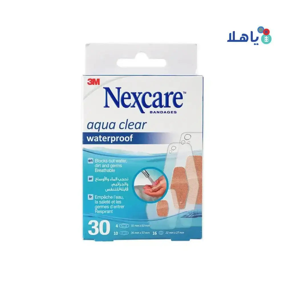 Nexcare 3M - Nexcare Aqua Clear Waterproof Assorted Bandages 30pcs - 588 - Pharmazone - 