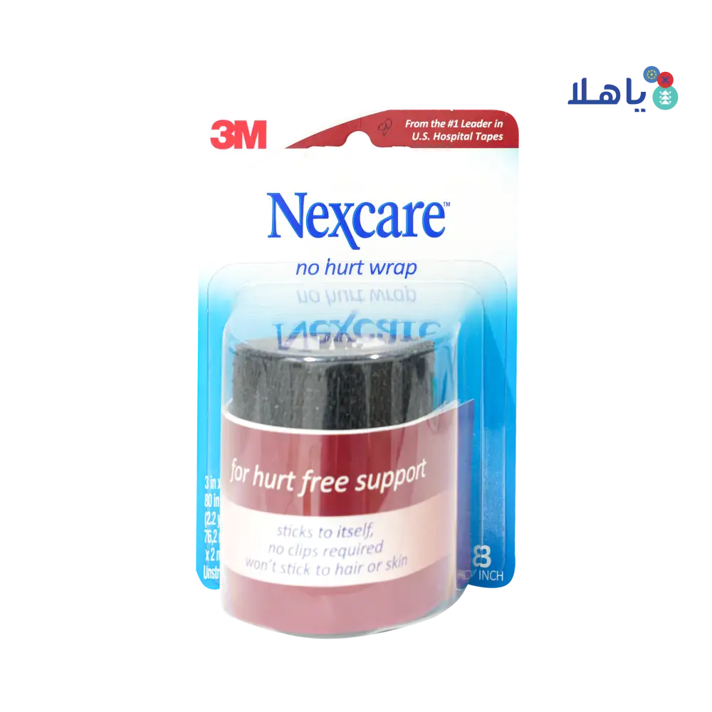 Nexcare No Hurt Wrap 7.62cmx2m - Black