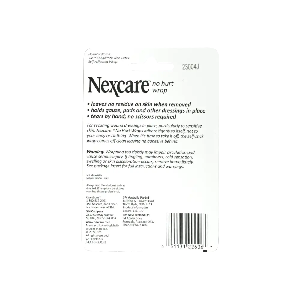 Nexcare No Hurt Wrap 7.62cmx2m - Black