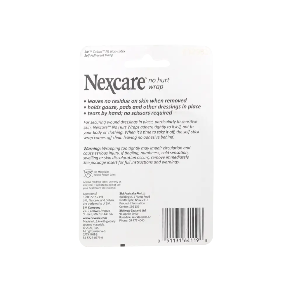 Nexcare No Hurt Wrap 7.62cmx2m - Brown