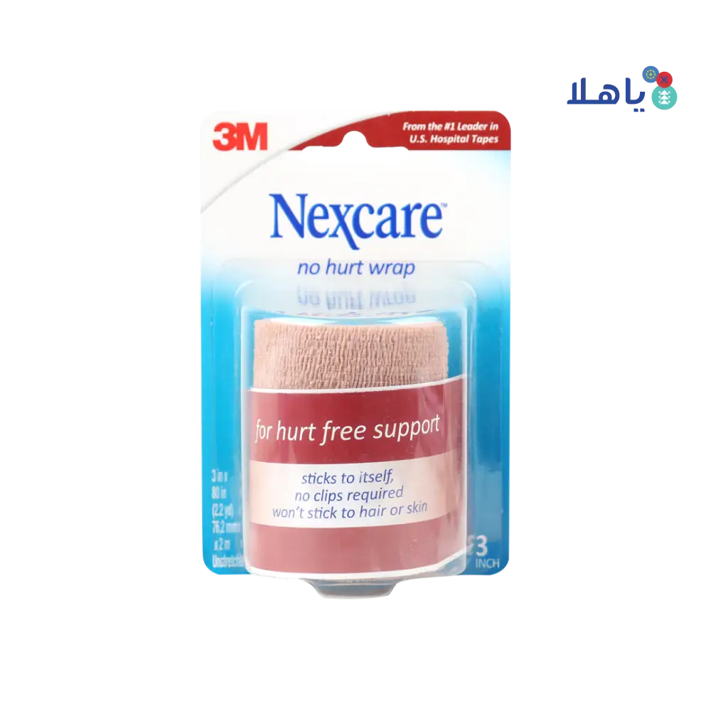 Nexcare No Hurt Wrap 7.62cmx2m - Brown