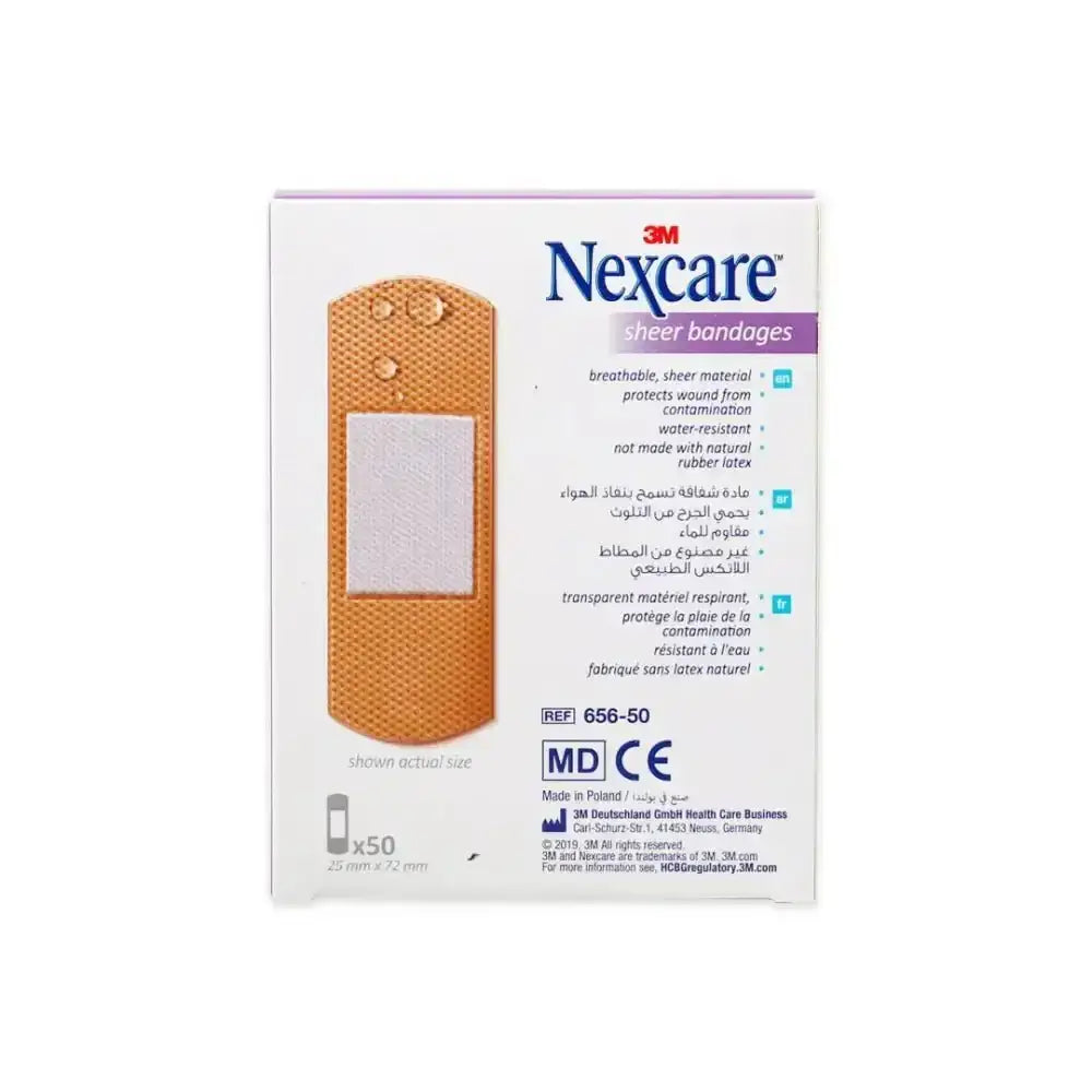 Nexcare 3M - Nexcare Sheer 72x25mm Bandages 50pcs - 658 - Pharmazone - 