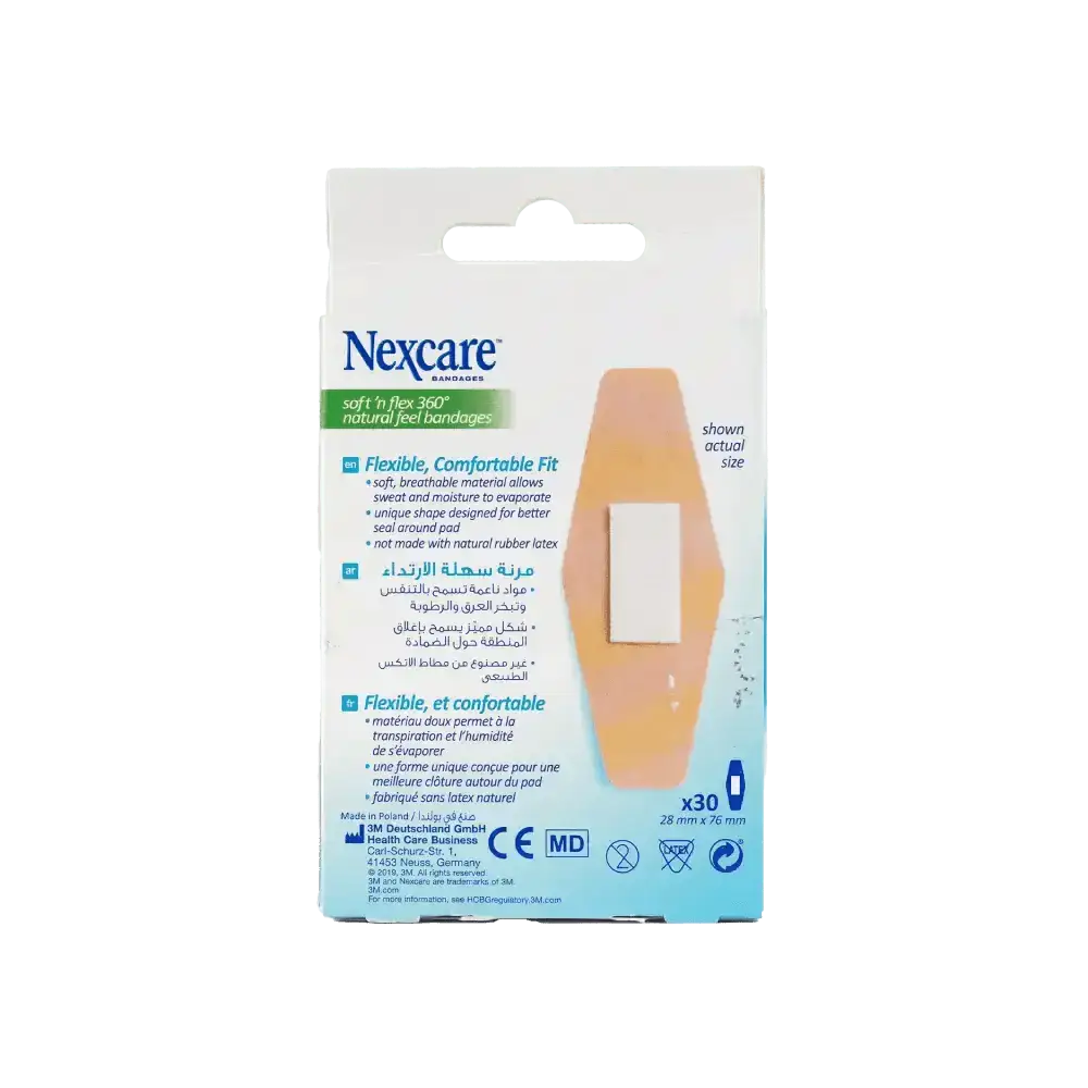 Nexcare 3M - Nexcare Soft & Flex 360 Comfort 28x76mm Bandages 30pcs - SF 30 - Pharmazone - 