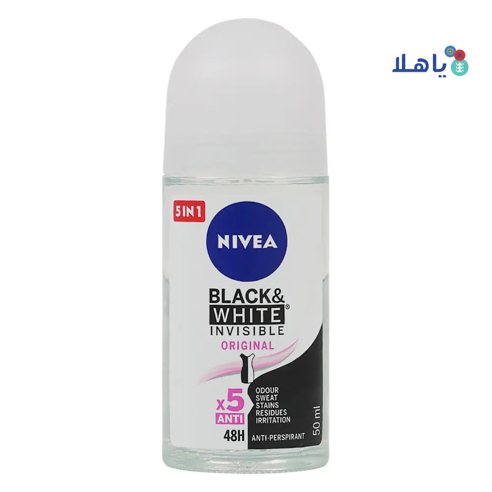 Nivea Invisible B&W Deo Roll On 48h Anti-Per (W) 50ml