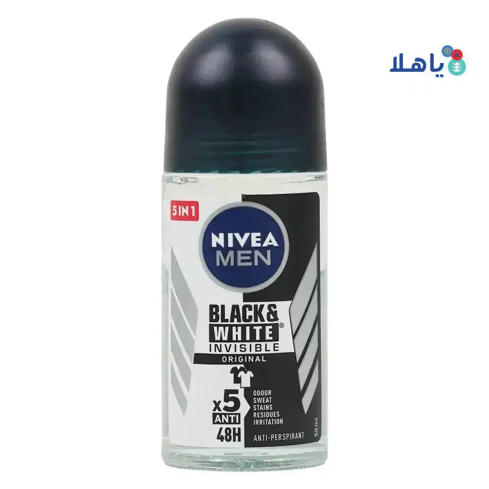 NIVEA - Nivea Men Invisible B&W Deo Roll On 48h Anti - Per 50ml - Pharmazone - 