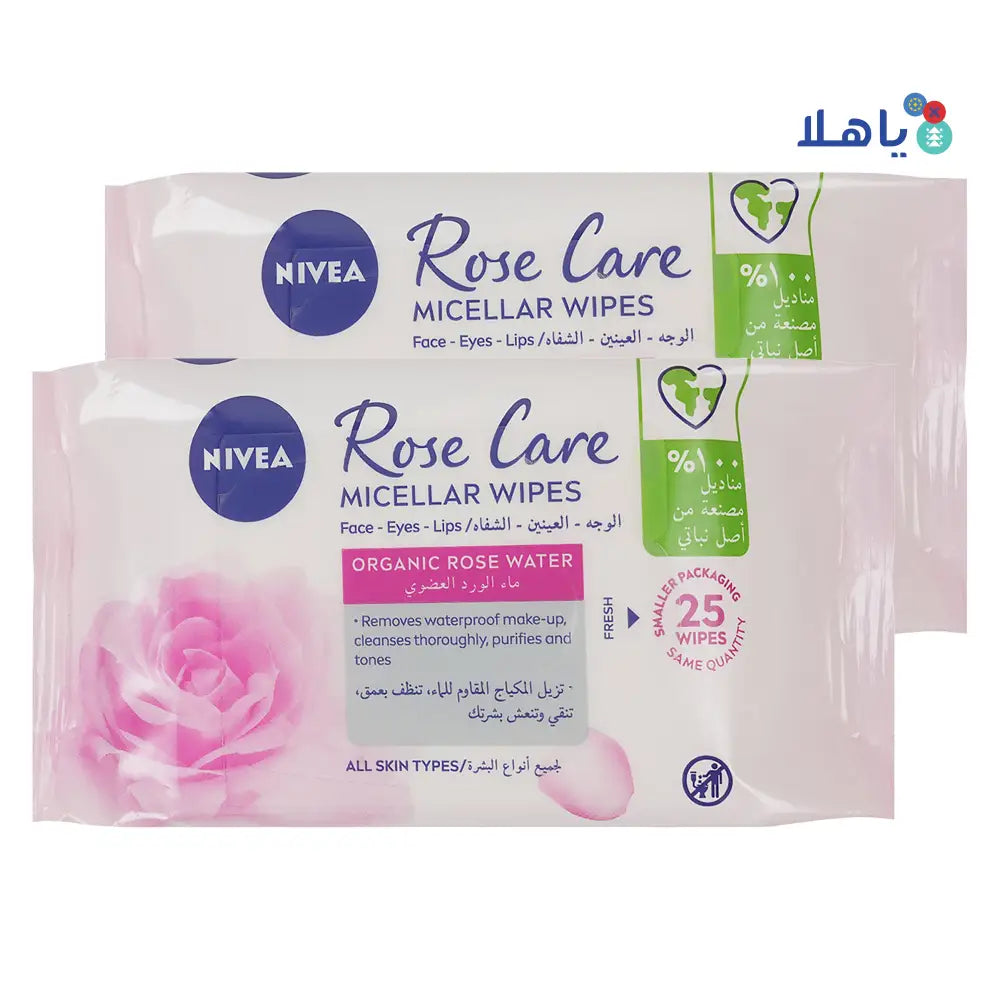 Nivea Rose Care Micellar 25wipes 1+1 Offer