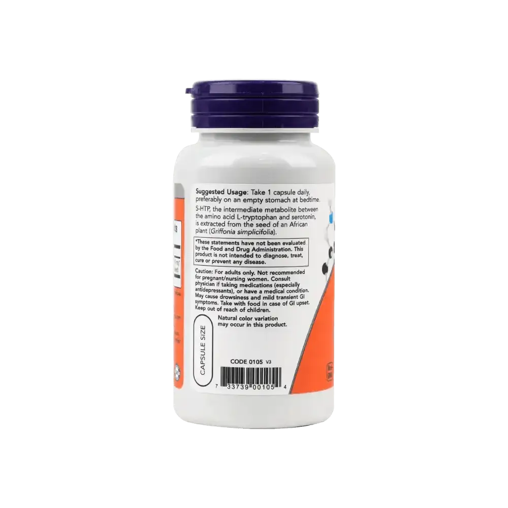 NOW FOODS - NOW 5 - HTP 100 MG 60 VEG CAPSULES - Pharmazone - 