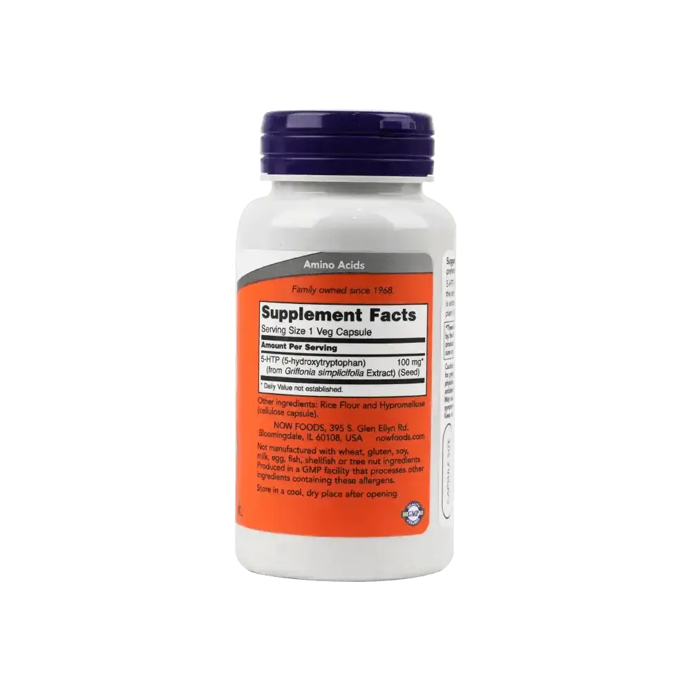 NOW FOODS - NOW 5 - HTP 100 MG 60 VEG CAPSULES - Pharmazone - 