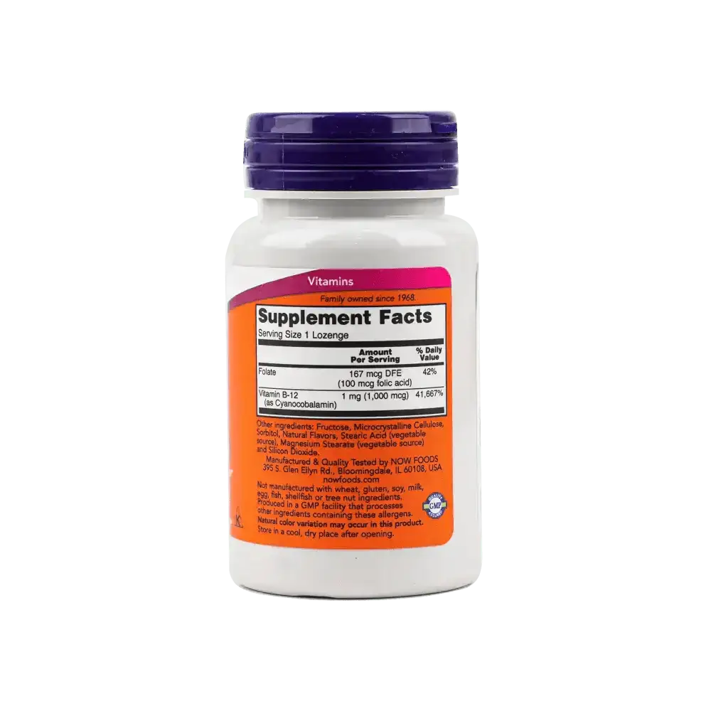 NOW FOODS - NOW B - 12 1000MG 100 LOZENGES - Pharmazone - 