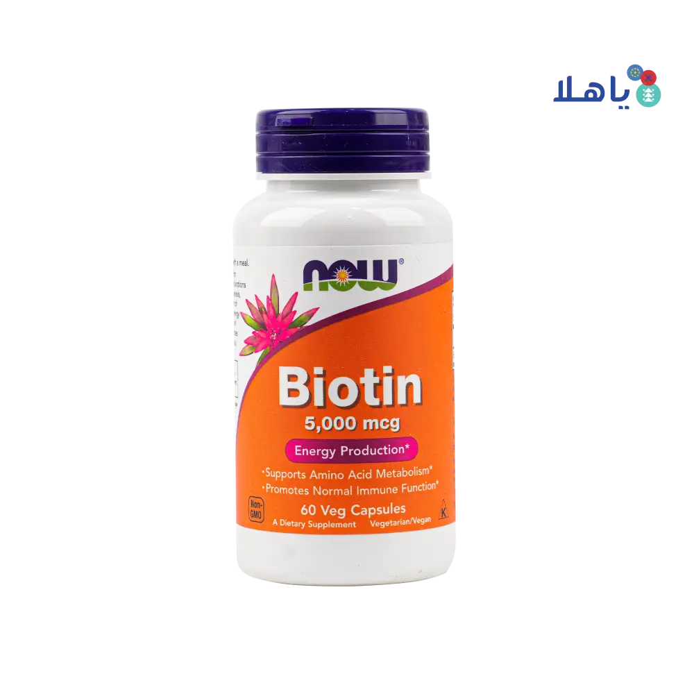 NOW BIOTIN 5000 MCG 60 VEG CAPSULES