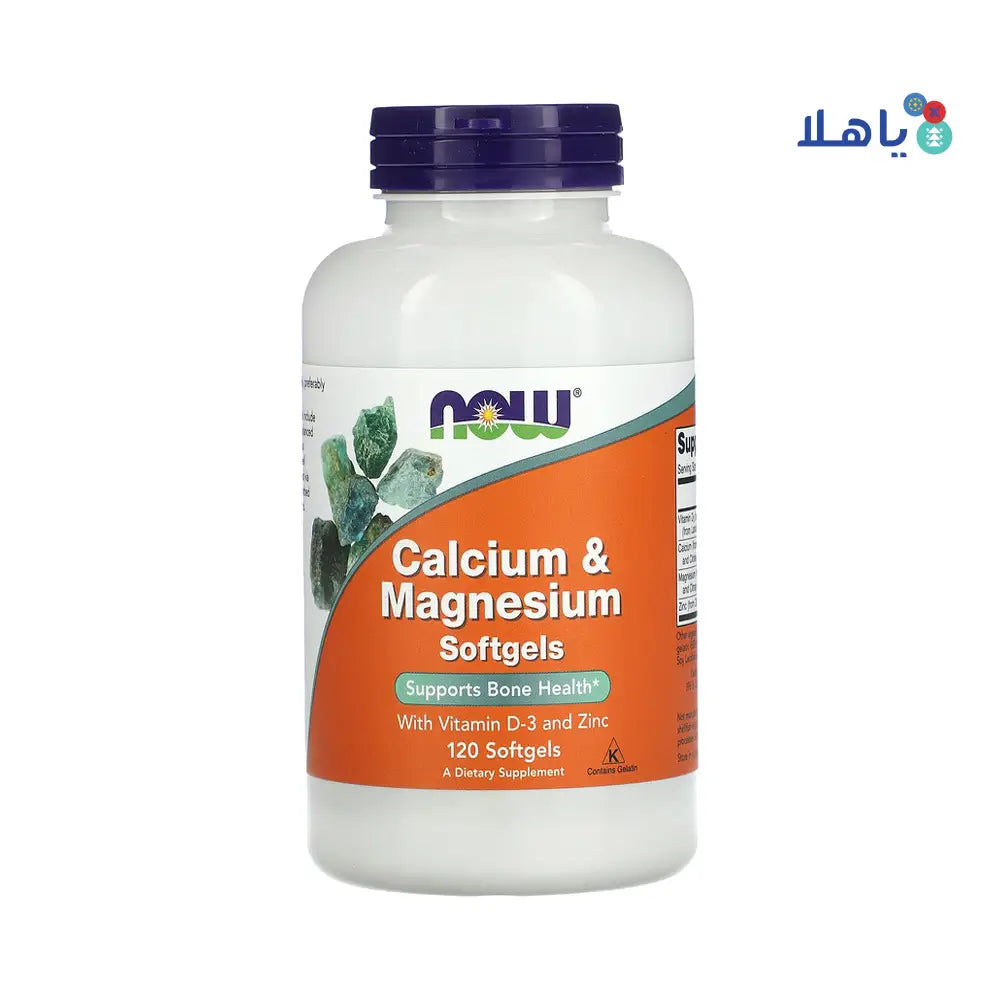 NOW CALCIUM & MAGNESIUM WITH VIT D-3 & ZINC 120 SOFTGELS