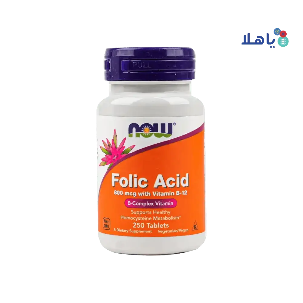 NOW FOODS - NOW FOLIC ACID 800MCG WITH B12 250 TAB - Pharmazone - 