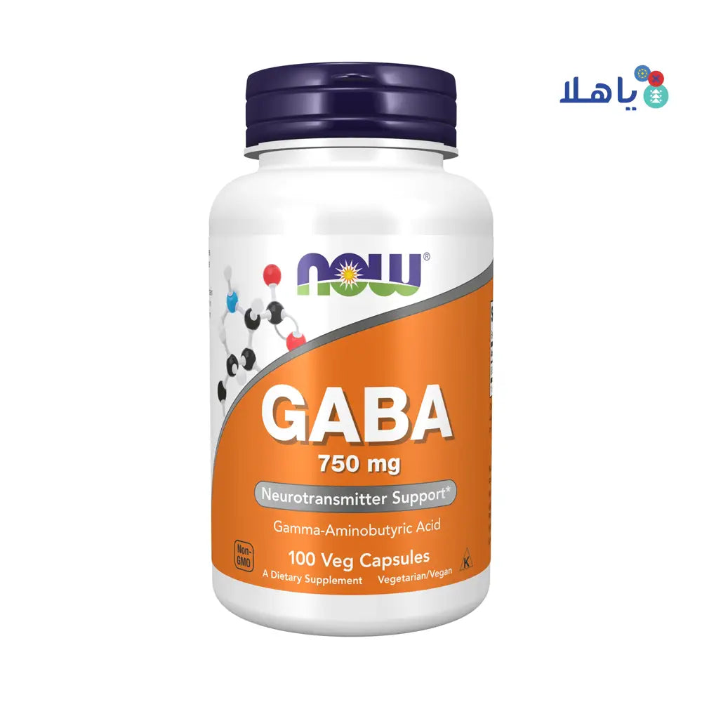 NOW GABA 750MG 100 VEG CAPSULES