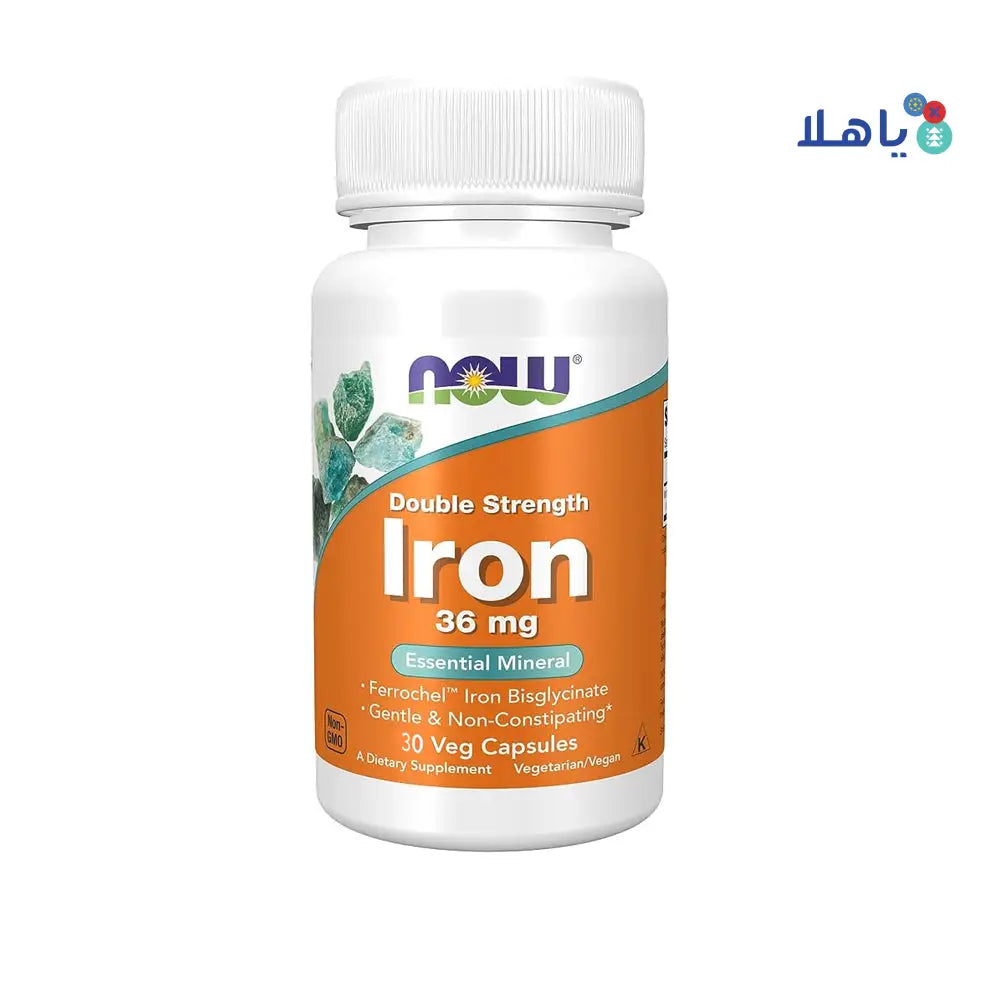 NOW IRON 36MG 30 VEG CAPSULES