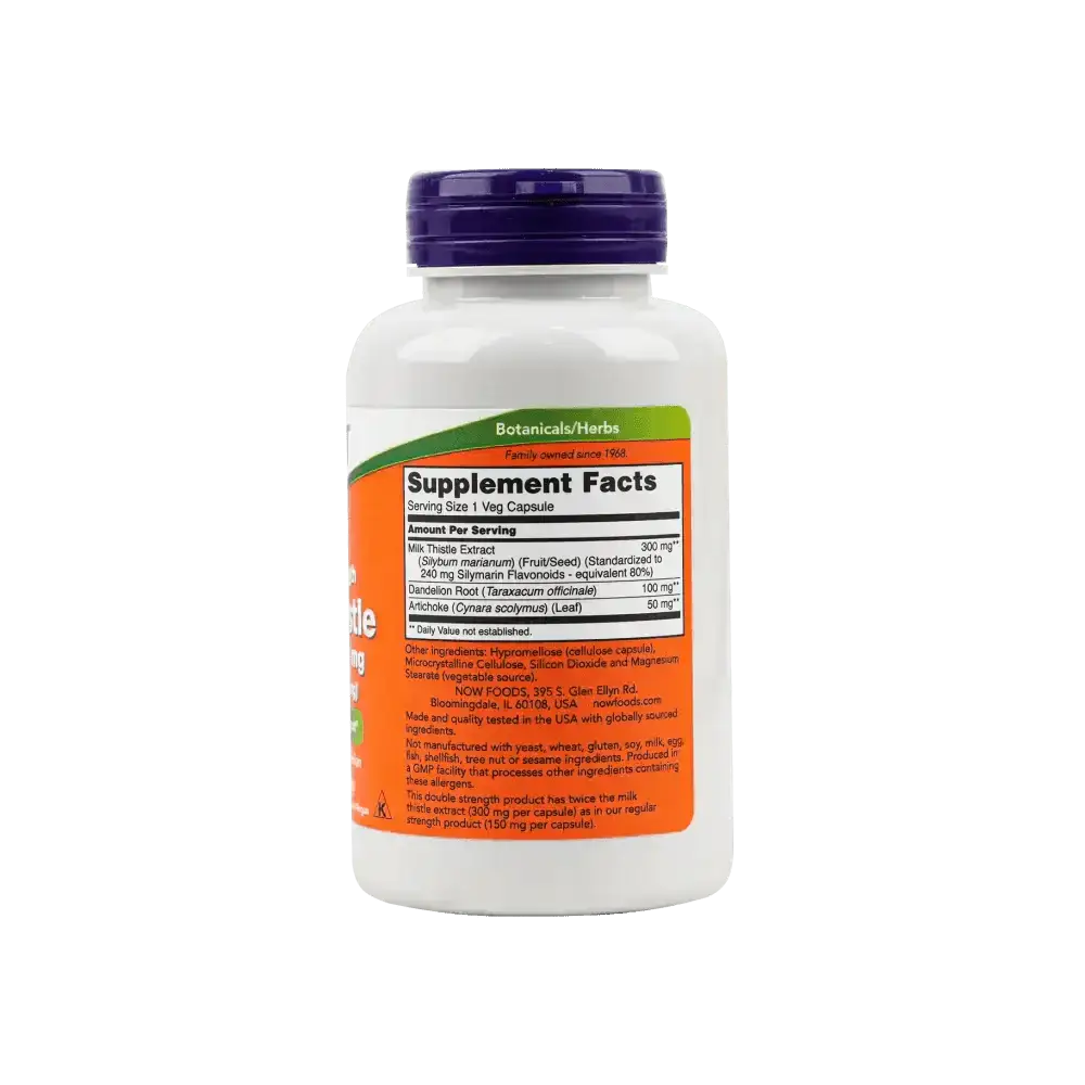 NOW FOODS - NOW MILK THISTLE EXTRACT 300MG SILYMARIN(240MG) 100 VEG CAPS - Pharmazone - 