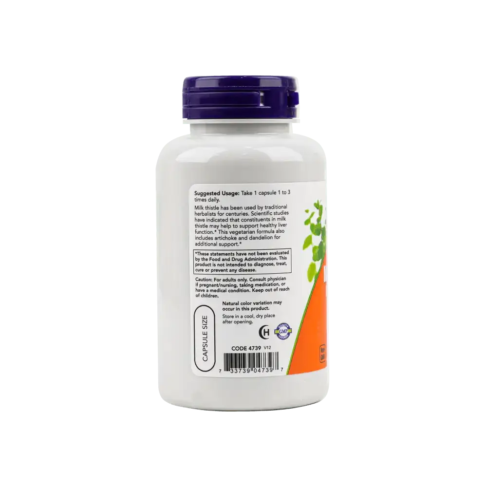 NOW FOODS - NOW MILK THISTLE EXTRACT 300MG SILYMARIN(240MG) 100 VEG CAPS - Pharmazone - 