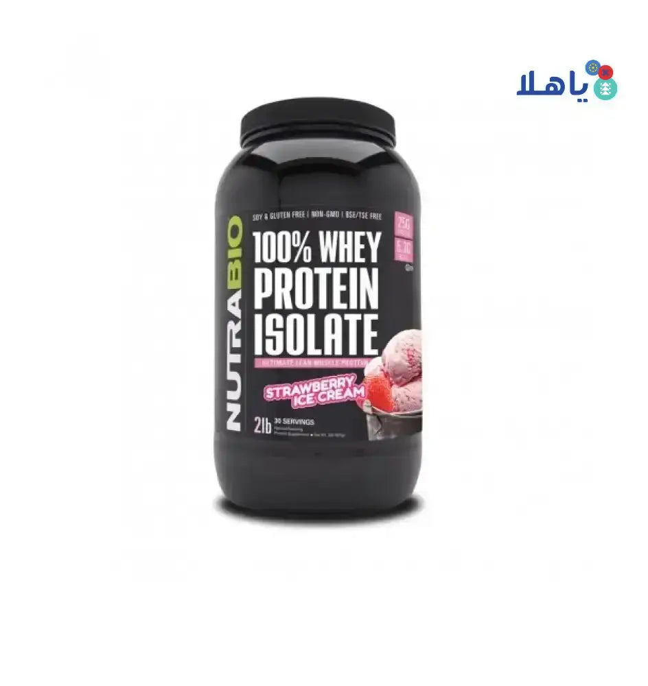 NUTRABIO - NUTRABIO 100% WHEY PROTEIN STRAWBEERY ICE CREAM 2.268G - Pharmazone - 