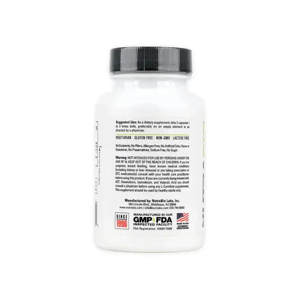 NUTRABIO - Nutrabio Acetyl L - Carnitine 90 Vaggie Capsules - Pharmazone - 