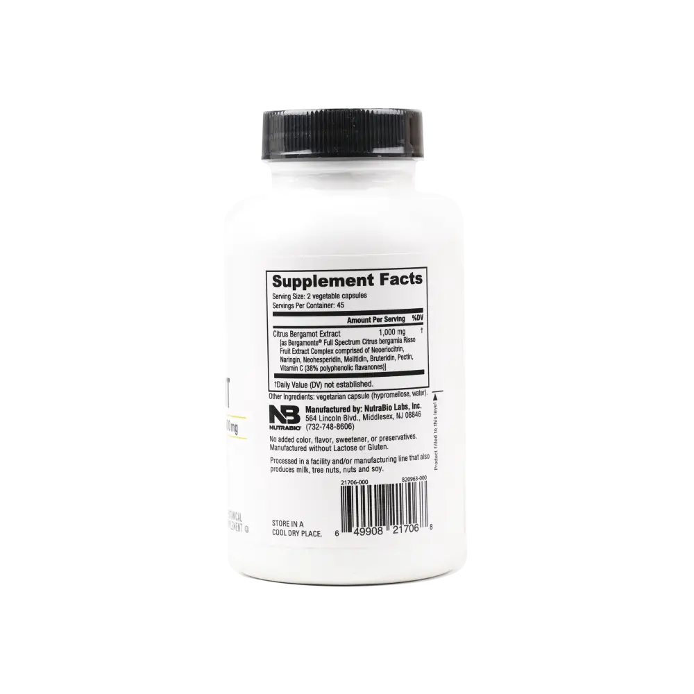 Nutrabio Citrus Bergamot 1000mg 90 Capsules