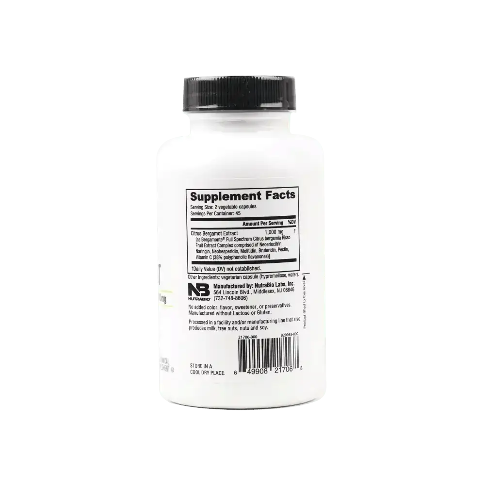 NUTRABIO - Nutrabio Citrus Bergamot 1000mg 90 Capsules - Pharmazone - 