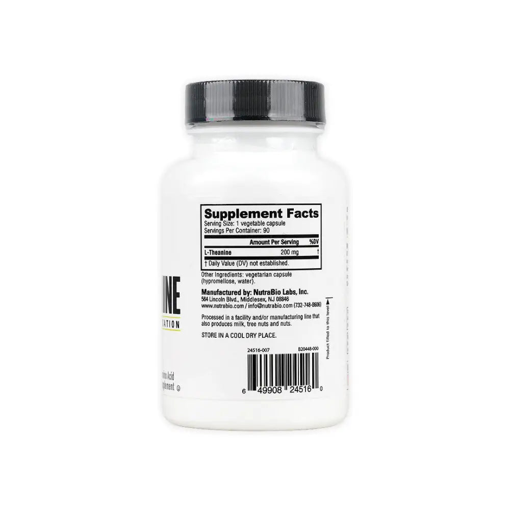 Nutrabio L-Theanine 200mg 90 Capsules